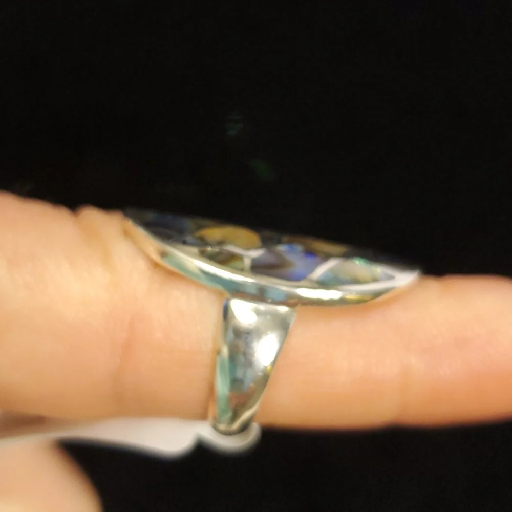 Abalone Shell Sterling Silver Ring 5 NWT